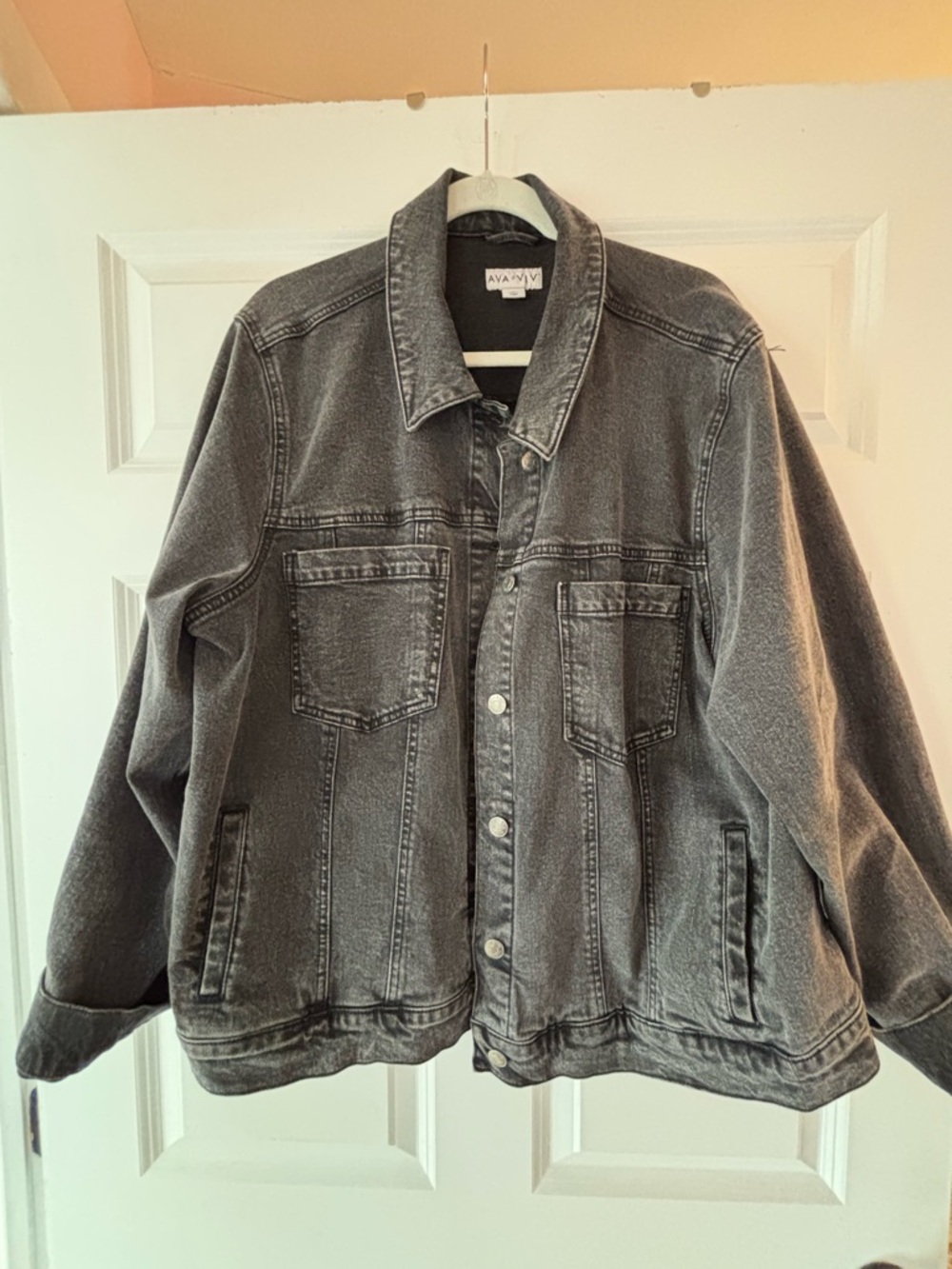 Ava & Viv Faded Charcoal Denim Jacket